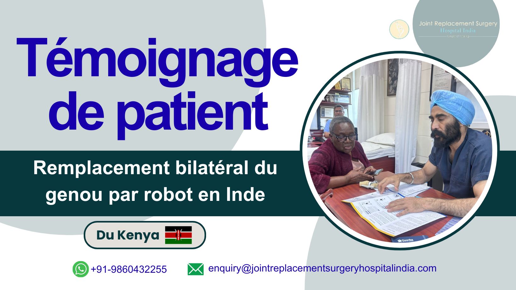 Un patient kenyan retrouve sa mobilité après une arthroplastie bilatérale robotisée du genou en Inde