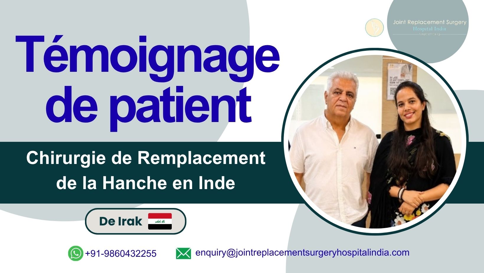 Un patient irakien retrouve sa mobilité après une opération de prothèse de la hanche en Inde.